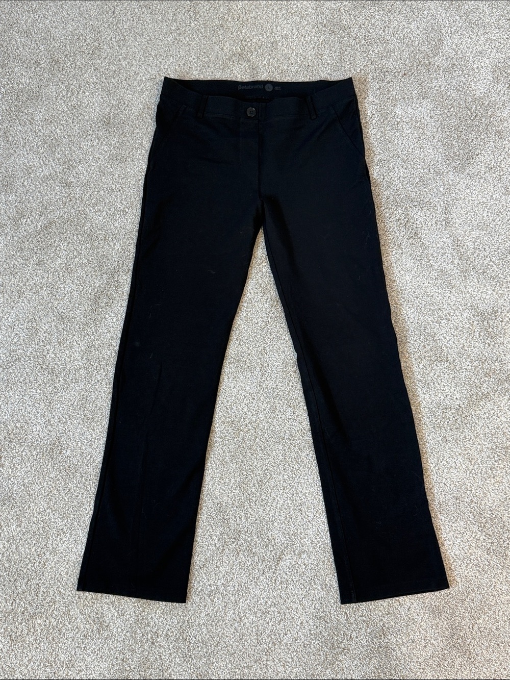 Betabrand Black Straight-Leg Pants Size M/L
